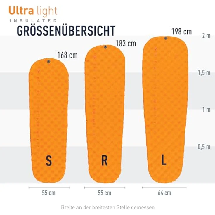 Sea to Summit Ultralight Insulated Air Isomatte Large - Thermolite Ultraleichte Schlafmatte - 2,5 Jahreszeiten - Orange - 595g – Bild 5