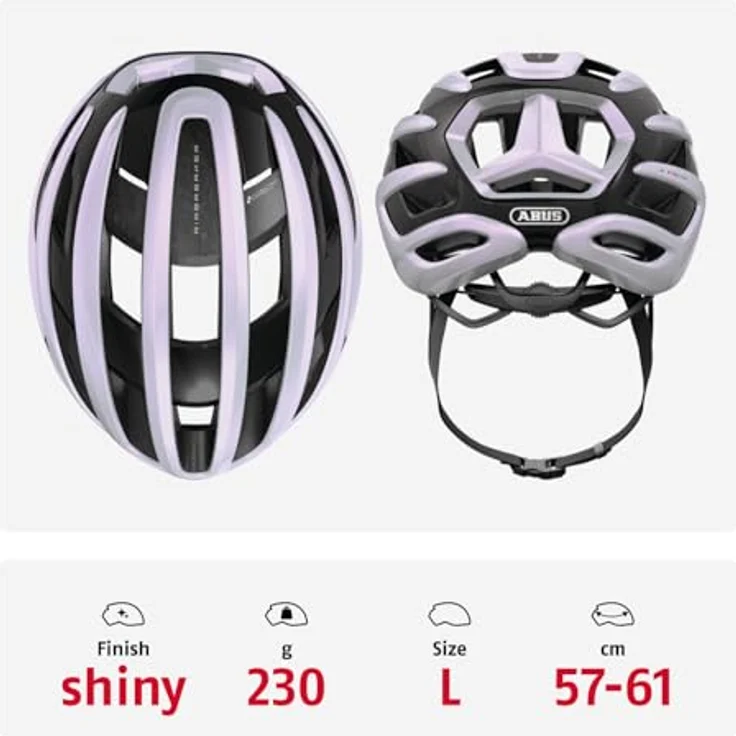 ABUS Rennradhelm AirBreaker 2.0, leichter Helm mit optimierter Belüftung, Aerodynamik und Komfort, violett, Größe L (57-61 cm) – Bild 3