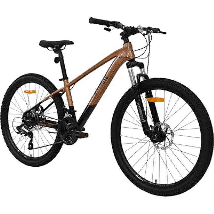 Keskin Bikes HT MTB1, 26" Hardtail Mountainbike mit Aluminiumrahmen, SM21-Speed, hydraulischen Scheibenbremsen, Bronze Schwarz
