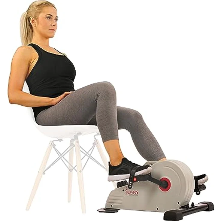 Sunny Health & Fitness Fahrradpedal-Übungsgerät unter dem Schreibtisch, Schreibtisch-Ellipsentrainer Mini-Bike mit 8 Stufen reibungsloser magnetischer Widerstand - SF-B0891 – Bild 1