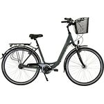 HAWK City Wave Deluxe Plus Damenfahrrad 28 Zoll Grau mit 7-Gang Nabenschaltung & Nabendynamo - Preisvergleich