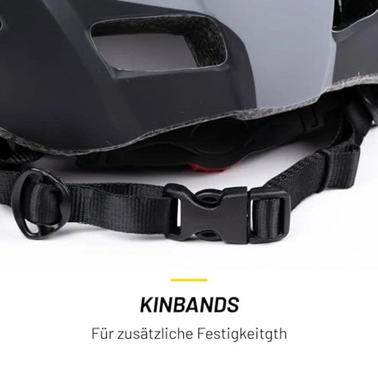 Dunlop Fahrradhelm Größe L, verstellbar 58-61 cm, mit LED-Beleuchtung und 3 Lichtmodi, Schwarz – Bild 6