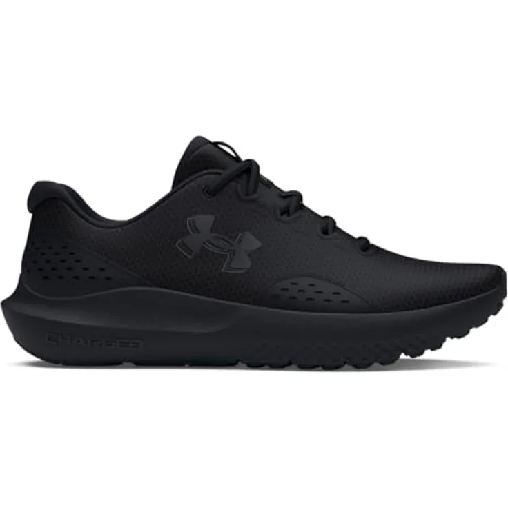 Under Armour Surge 4, Fitnessschuhe Herren mit atmungsaktivem Mesh-Obermaterial, gepolstertem Schaftrand und Charged Cushioning, Schwarz/Noir, Größe 42 EU