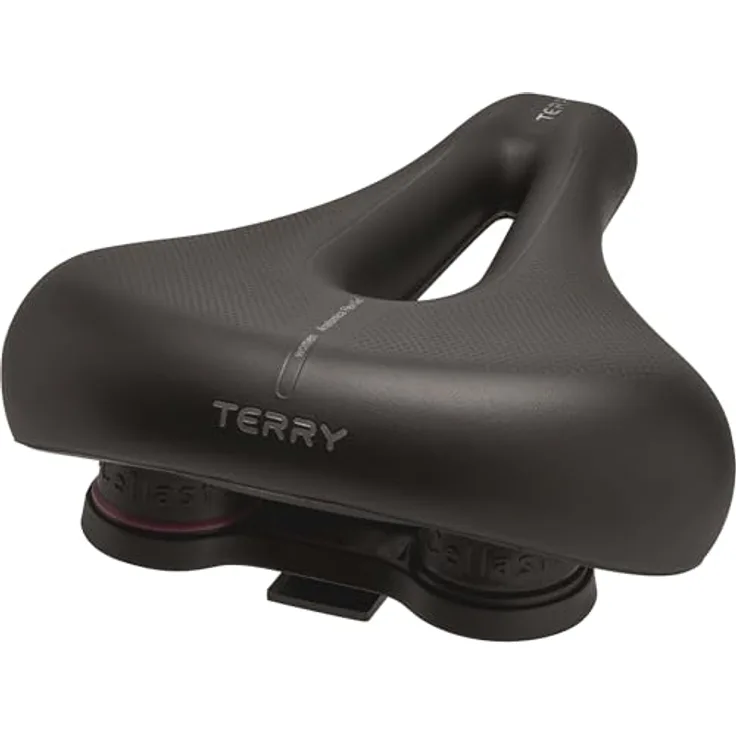 TERRY Anatomica Flex Gel Damen Fahrradsattel, Schwarz, leichter FeC Stahl, WeatherMax DuraSilk, komfortable Polsterung, geeignet für Stadt- und Tourenfahrräder