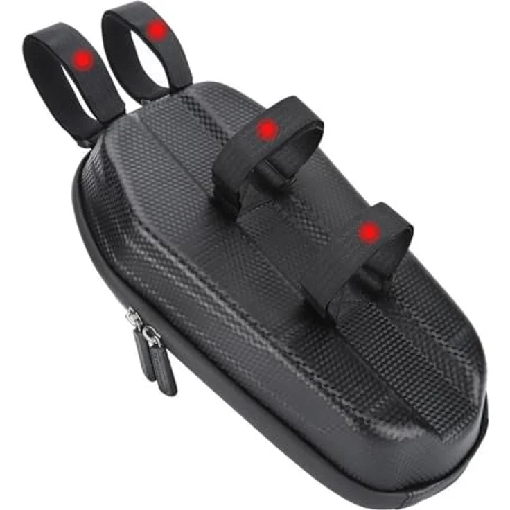 Wozinsky Waterproof Scooter Handlebar Bag 3L, Schwarze Fahrradtasche aus starkem EVA-Material mit vier Velcro-Befestigungen – Bild 4