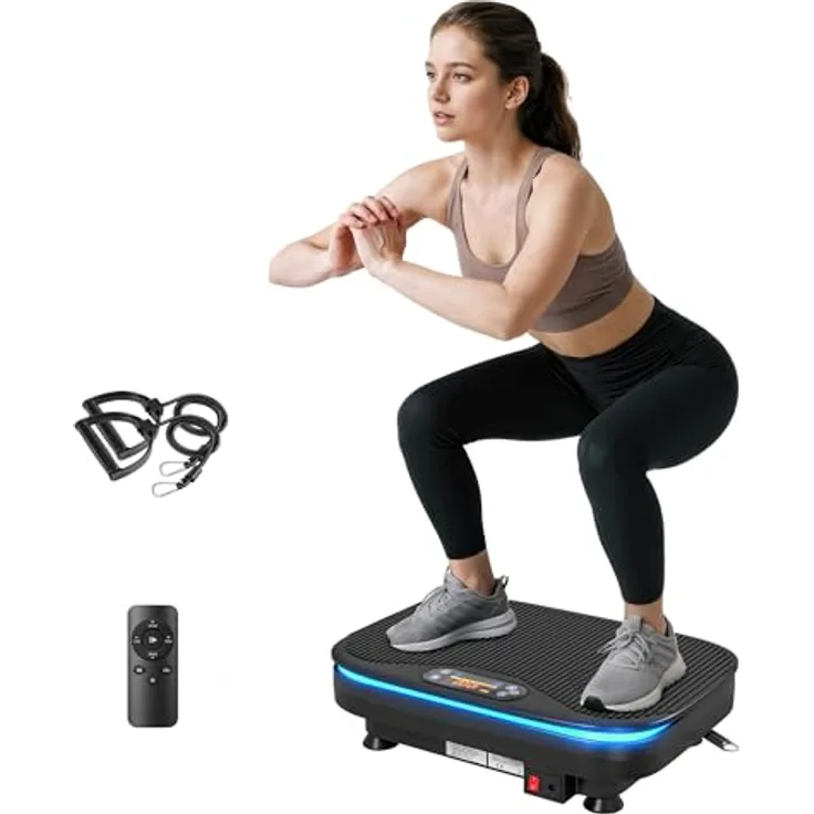 SPORTNOW Vibrationsplatte Rüttelplatte mit 99 Intensitätsstufen, 3 Vorprogrammen, Bluetooth, Kompakt-Design, für Muskelaufbau und Ganzkörpertraining, schwarz
