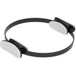 Pilates Ring, ca. Ø 38 cm, schwarz, klassischer Pilatesring aus stabilem Fiberglas mit Softgriffen, Pilates-Trainingsgerät, Pilates Zubehör