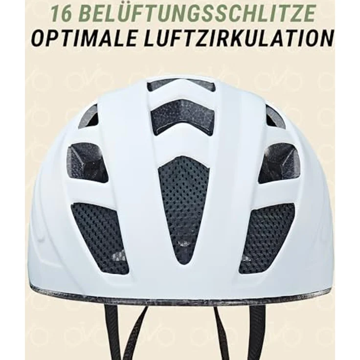 Prophete Urban Fahrradhelm, Erwachsenenhelm, GLUE ON, 58-61 cm, 280 g, weiß, mit LED – Bild 6