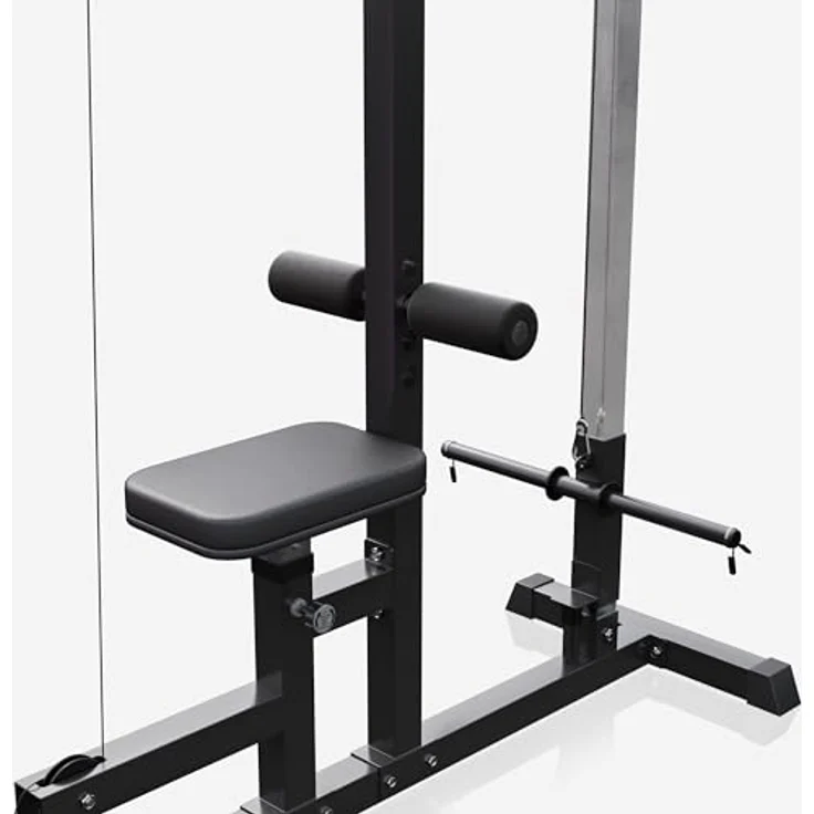 GORILLA SPORTS Latzugstation - Verstellbar, inkl. Trizepsstange und Latzugstange, bis 280kg Belastbar, 30mm - Schwarz - Vielseitige Fitnessstation für umfassendes Krafttraining – Bild 5
