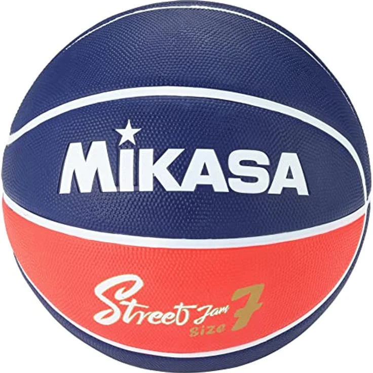 Mikasa Street Jam Basketball Nr. 7, vulkanisierter Gummi, blau/rot, Größen 5-7 – Bild 3