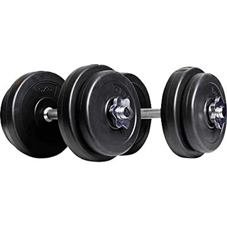 MATCHU Dumbbell Set, verstellbare Kurzhanteln mit 20 kg, Kunststoff, inkl. Schraubverschluss, 2x10 kgGewichte für Krafttraining