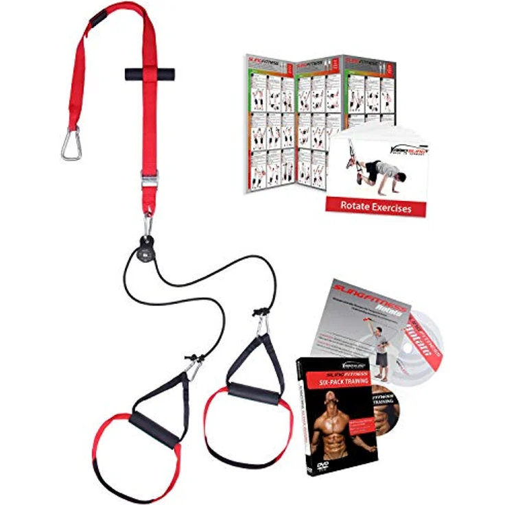 Variosling® Sling Trainer mit Umlenkrolle mit Griffschlaufen inkl. 2X Schlingentrainer DVD, Türanker, Poster Made IN Germany (Rotate) – Bild 1