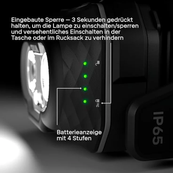 Silva Discover Hybrid, LED Stirnlampe 500 Lumen mit Rotlicht, wasserbeständig, 3 Helligkeitsstufen, wiederaufladbar über USB-C, Weiß, Orange & Rot – Bild 4