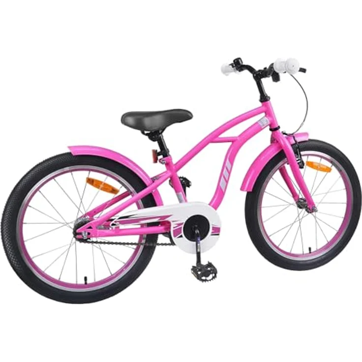 vidaXL Kinderfahrrad 22 Zoll für Kinder 7-12 Jahre, Dunkelrosa, mit Aufbausatz und Sicherheitsausstattung – Bild 9