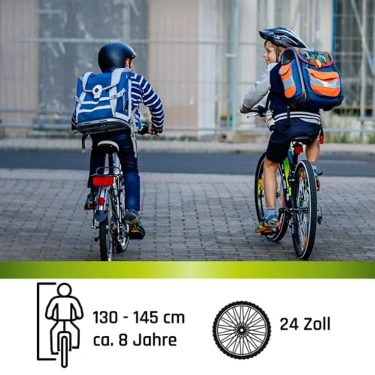 Galano Mountainbike FS240, 18 Gang Shimano Tourney, 24 Zoll Jugendfahrrad für 130-145 cm, schwarz/grün – Bild 3