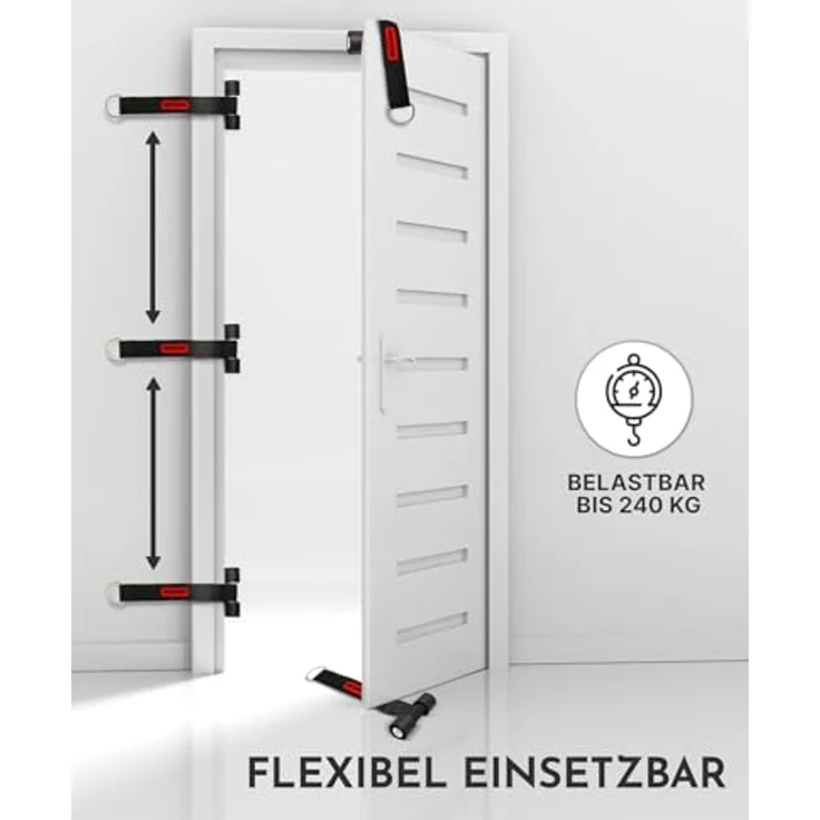 NEOLYMP Türanker für Fitnessbänder, Klimmzugbänder und Therapiebänder, schaumstoffgepolstert, vielseitig einsetzbar, mit E-Book für Trainingsanleitungen – Bild 3