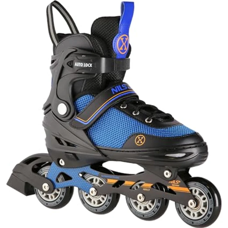 Nils Extreme 2-In-1 Inliner Eishockey Camille, robuste Polyurethan-Sohle, Schnürung für perfekten Sitz, Farbe Schwarz-Orange, Größe L (39-43) – Bild 2
