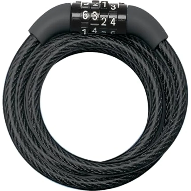 Master Lock 8143EURDPRO Fahrradschloss, wetterfestes Kabelschloss mit 1,8 m Stahlkabel und 4-stelligem Zahlencode