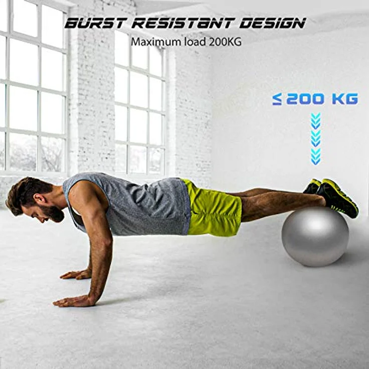 Cikyner Soft Pilates Ball, 23-25cm Kleiner Gymnastikball mit aufblasbarem Strohhalm, für Pilates, Yoga, Ganzkörpertraining, Verbesserung des Gleichgewichts zu Hause im Fitnessstudio und im Büro – Bild 4