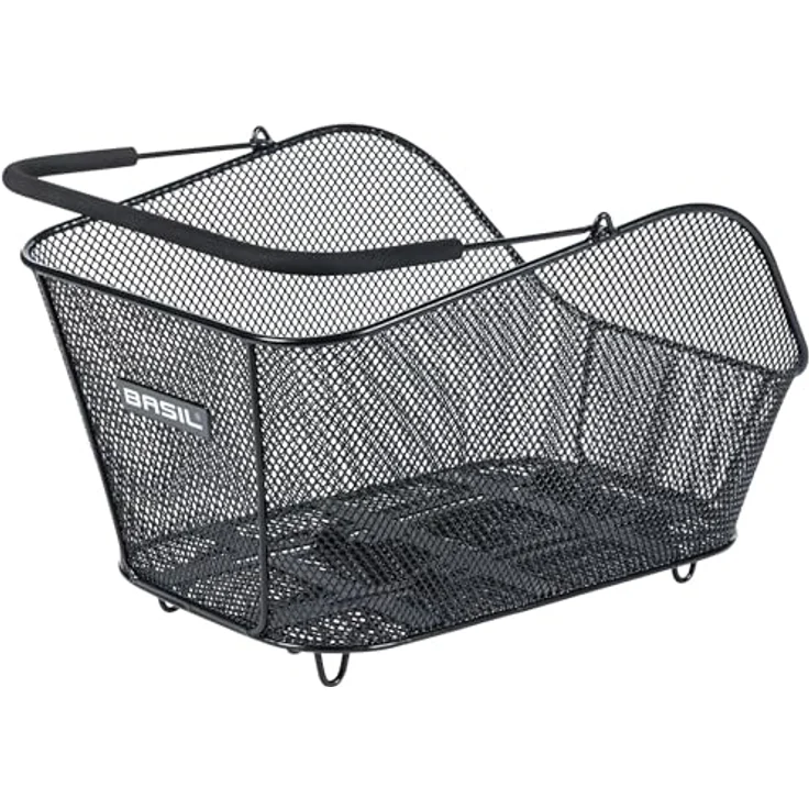 Basil Icon M Fahrradkorb MIK, 26L, Schwarz, wetterbeständig, inkl. abschließbarer MIK-Adapterplatte, ideal für Einkäufe und den täglichen Gebrauch