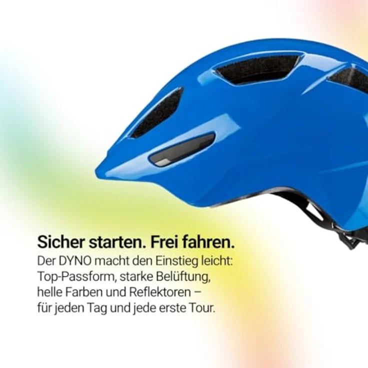 KED Dyno Kinderhelm – Sicherer Fahrradhelm mit In-Mold Technologie, Verstellbare Passform & Reflektoren, Ranger Blue Glossy, Größe 48-52 (S) – Bild 4
