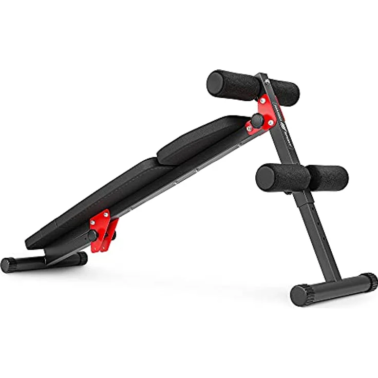 Marbo Sport Drückbank Hantelbank Trainingsbank MH-L104 Klappbar Schwarz, Reißfeste Polsterung, Gummi-Füße, 200kg Belastung – Bild 3