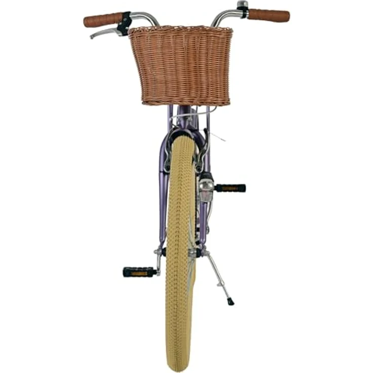 Volare Blossom Kinderfahrrad für Mädchen, 24 Zoll, lila, Vorderradbremsen, praktischer Korb, geschlossener Kettenschutz – Bild 5