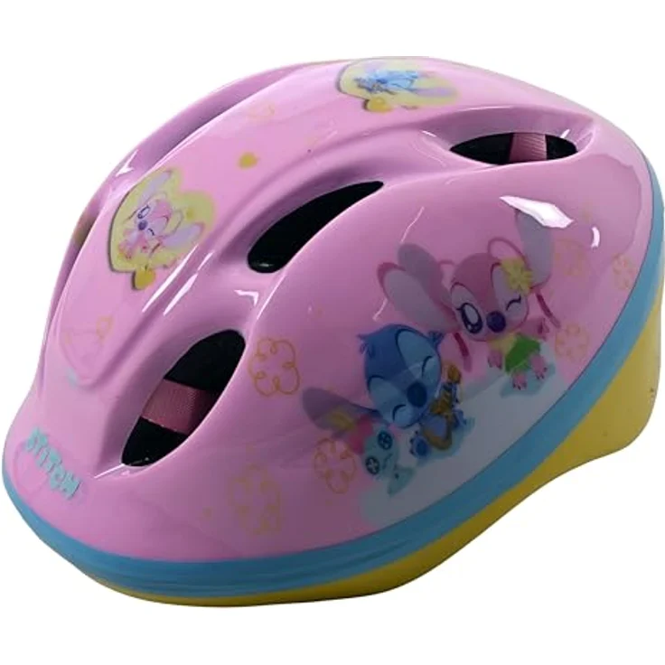 Volare Disney Stitch Kinder-Fahrradhelm, verstellbar (52–56 cm), extraleicht (240 g), Klickverschluss & Belüftung, TÜV-geprüft, rosa für Mädchen ab 3 Jahren – Bild 4
