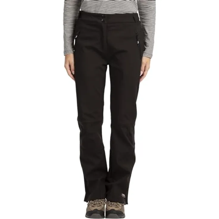 Trespass SQUIDGE II, Damen Softshell Skihosen, wasserbeständig, atmungsaktiv, Schwarz, Größe M