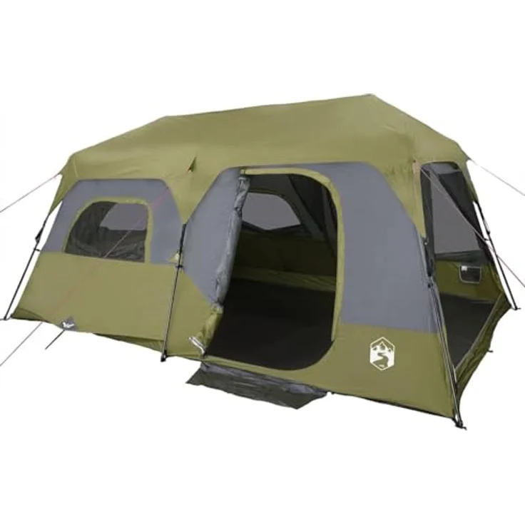 vidaXL Familienzelt 9 Personen, Wasserdichtes Campingzelt mit Quick-Release-System und Insektenschutz, Blau – Bild 1