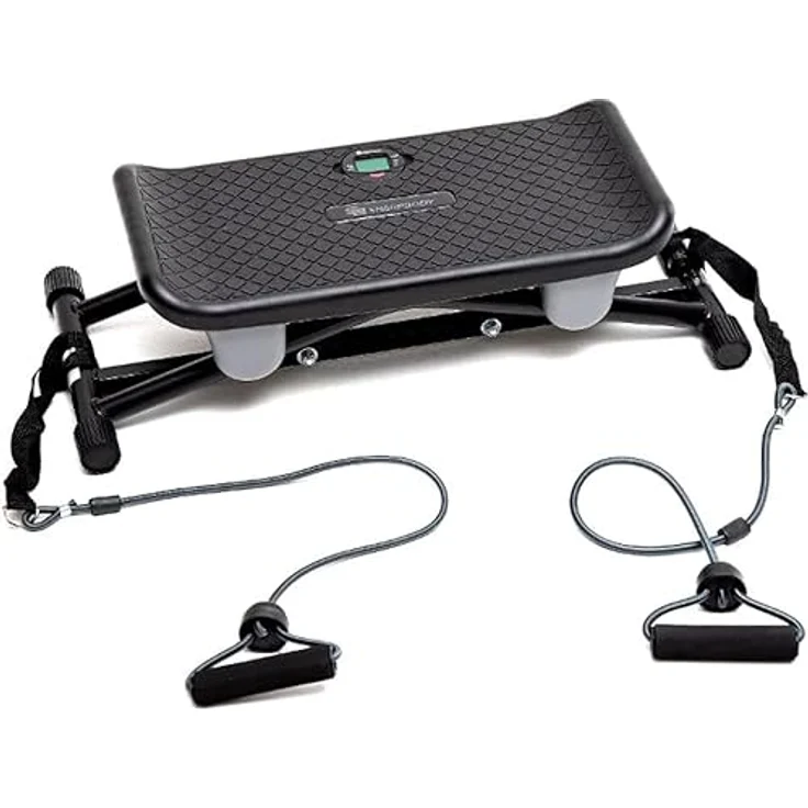 SHARPBODY Shapeboard, Balancebrett mit LC-Display, Balance Board, Ski-Trainer mit 2 Expanderbändern und Handgriffen inkl. Unterlegmatte, max. 120 kg – Bild 4
