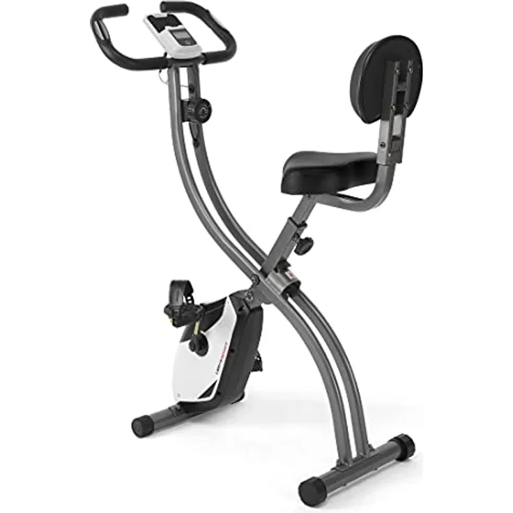 Ultrasport F-Bike 200B, Fahrradtrainer, Heimtrainer, Fitnessbike LCD Trainingscomputer, maximales Benutzergewicht 110 kg, Herzfrequenzmessung, 8 Widerstandsstufen, faltbar, Schwarz/Silber
