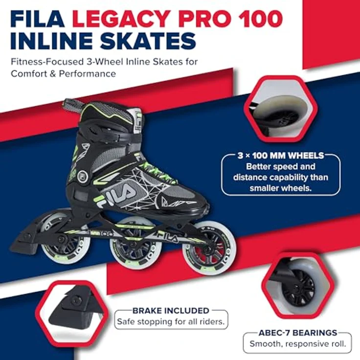 FILA Inline Skates, Größe 37, für Freizeit und Sport, schwarz – Bild 2