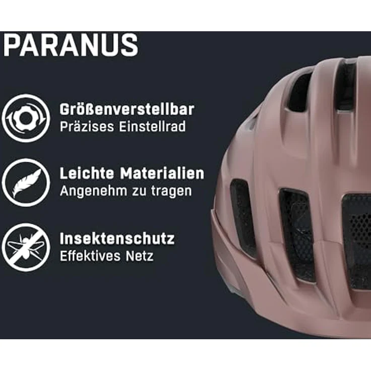 Alpina Sports Tour Helm Paranus 59-62, Fahrradhelm mit stoßabsorbierender EPS-Innenschale und hoher Luftzirkulation, mattrosa – Bild 2