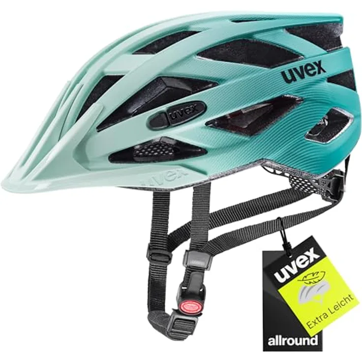 Uvex Sports i-vo cc, Velohelm für Herren und Damen, verstellbar 52-57 cm, jade-teal mat, mit integrierter Sonnenblende und 24 Belüftungsöffnungen