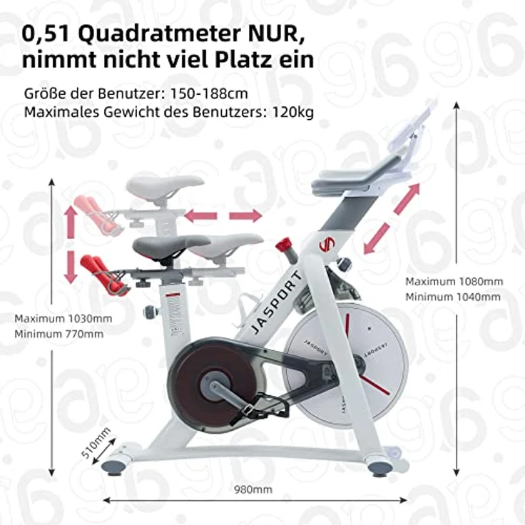 JASPORT Smart Indoor Speedbike S3 | leise Heimtrainer | Magnetbremssystem und kraftvoller Riemen | App mit Video on Demand Trainingskursen | Kinomap & Zwift kompatibel | inkl. Pulsgurt - Preisvergleich – Bild 5