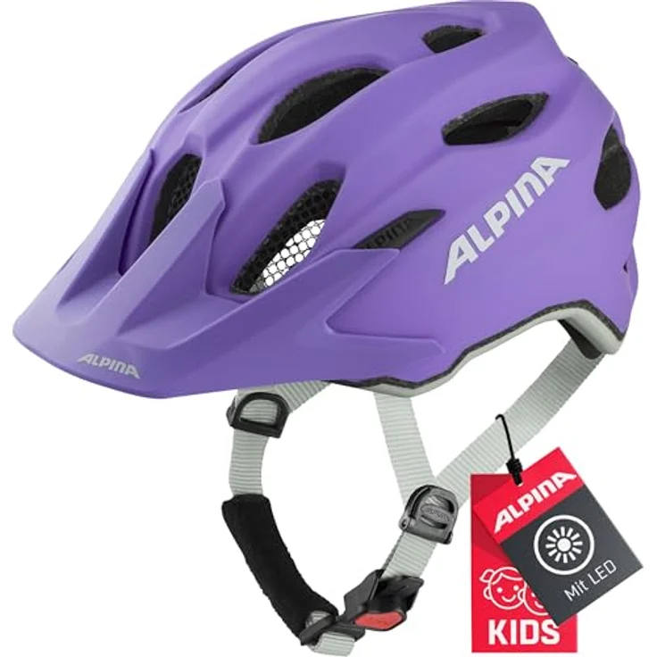 ALPINA CARAPAX JR FLASH Fahrradhelm Kinder, LED-Rücklicht, Inmold-Technologie, optimaler Schutz, hohe Sichtbarkeit, schwarz – Bild 1