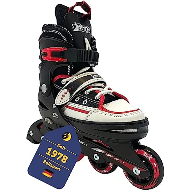 Best Sporting Inline Skates Kinder, größenverstellbare und robuste Inliner mit Bremse, 4 Rollen, für Jugendliche