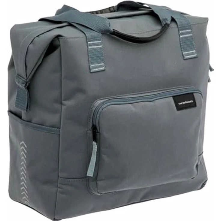 New Looxs Tulum Camella Fahrradtasche, 24,5L, für E-Bikes geeignet, recyceltes Polyester, grau-grün, leicht fixierbare Befestigungshaken – Bild 2