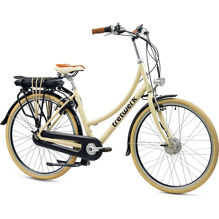 Tretwerk Aurora E Bike Damen 28 Zoll Elektrofahrrad retro Hollandrad E Damenfahrrad, Aluminiumrahmen, Shimano Nexus Getriebenabe, 468 Wh Akku, schwarz
