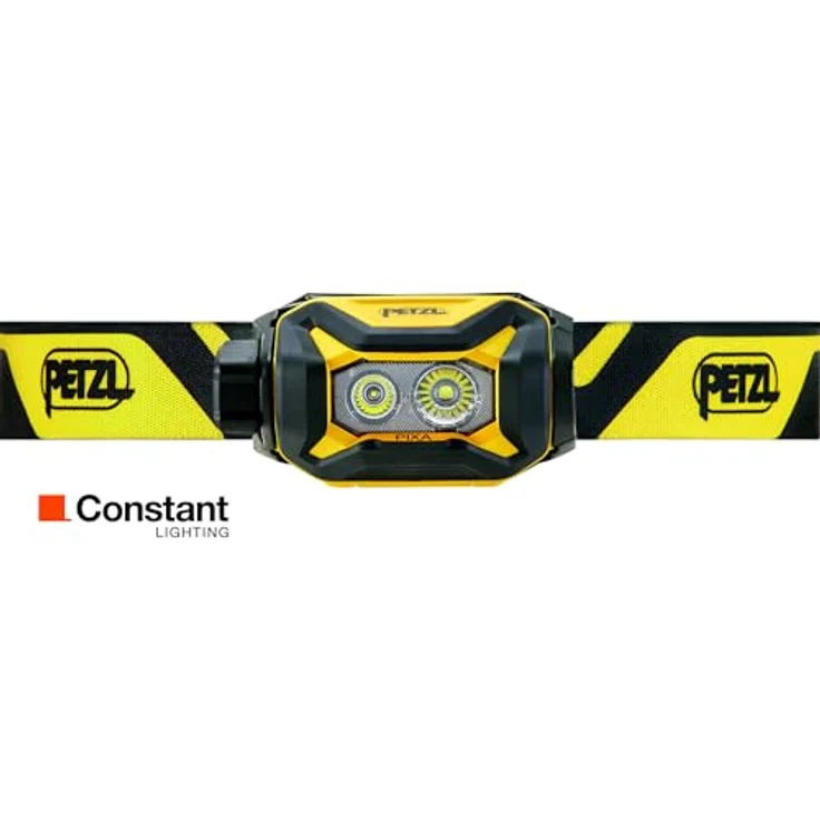 Petzl PIXA LED-Stirnlampe, 450 Lumen, IP68 wasserdicht, Schwarz/Gelb, batteriebetrieben, ergonomischer Drehschalter – Bild 2