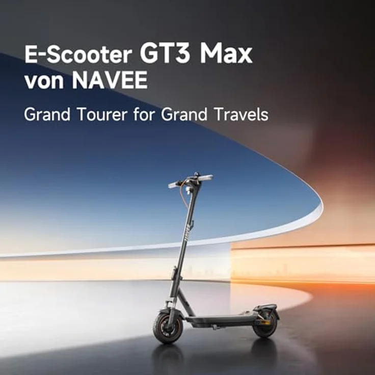 NAVEE GT3 Max E-Scooter - 75 km Reichweite, 1000 W Motor, Vollfederung, Apple Find My, App-Steuerung, TCS, E-ABS, 20 km/h, Straßenzulassung, Schwarz-Gold – Bild 3