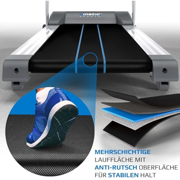 KINETIC SPORTS Pro Laufband klappbar KST3000 mit großer Lauffläche - 1100W Motor, 12 Programme, Steigung für GEH- und Lauftraining, integrierte Lautsprecher, bis 12 km/h – Bild 5