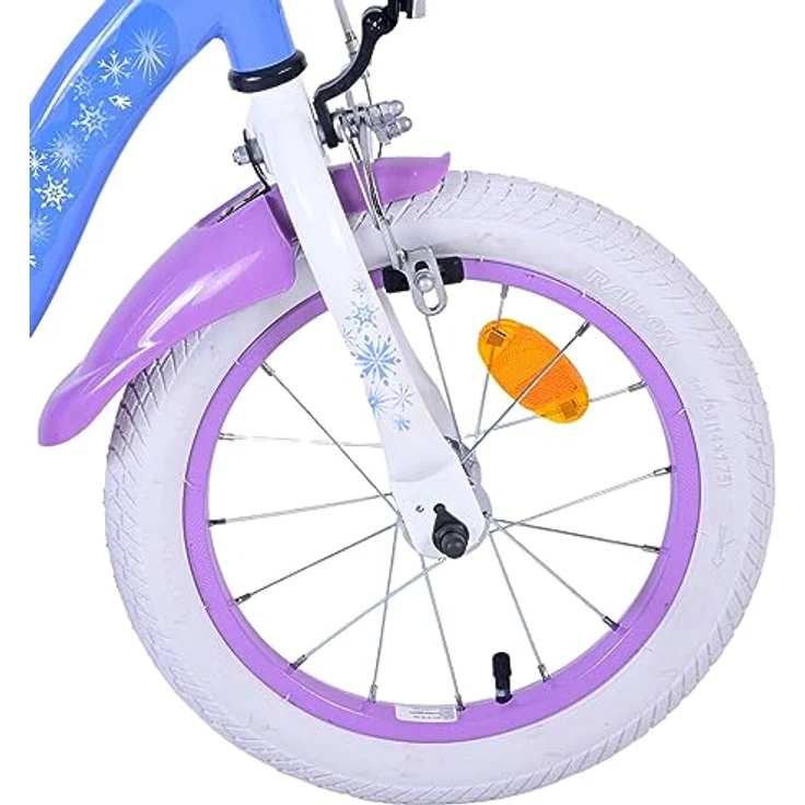 Disney Frozen Kinderfahrrad 2 Mädchen 14/16 Zoll Blau/Lila Rücktrittbremse bis 60 kg 85% zusammengebaut 3,5-6 Jahre – Bild 5