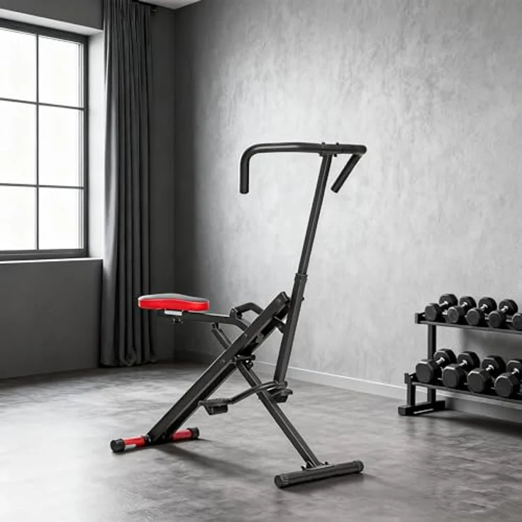 SPORTNOW Total Power Body Crunch Heimtrainer mit verstellbarem Sitz, klappbar und kompakt, 100 kg belastbar, für Brust, Bauch, Gesäß, Beine und Arme, rot – Bild 9