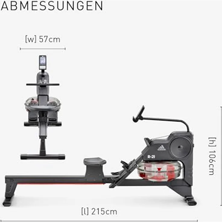 adidas Performance Rudergerät R-21, Wasserrudergerät mit 7 Widerstandsstufen, Wasserwiderstandssystem und Brustgurt – Bild 8