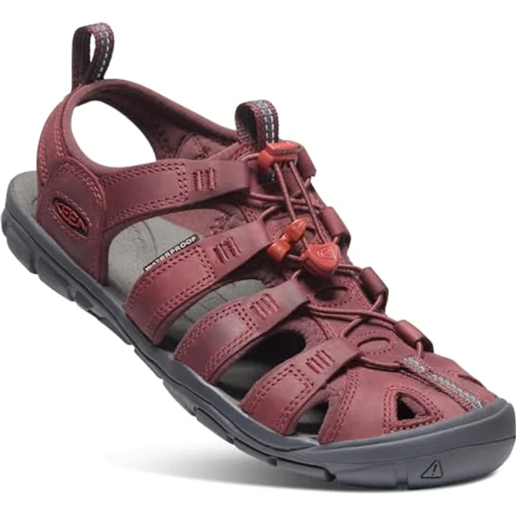 KEEN CLEARWATER CNX LEATHER Sandale, Damen, Wein/Rote Dahlie, Größe 40.5, mit Schnellverschluss und KEEN.ALL-TERRAIN Sohle – Bild 1