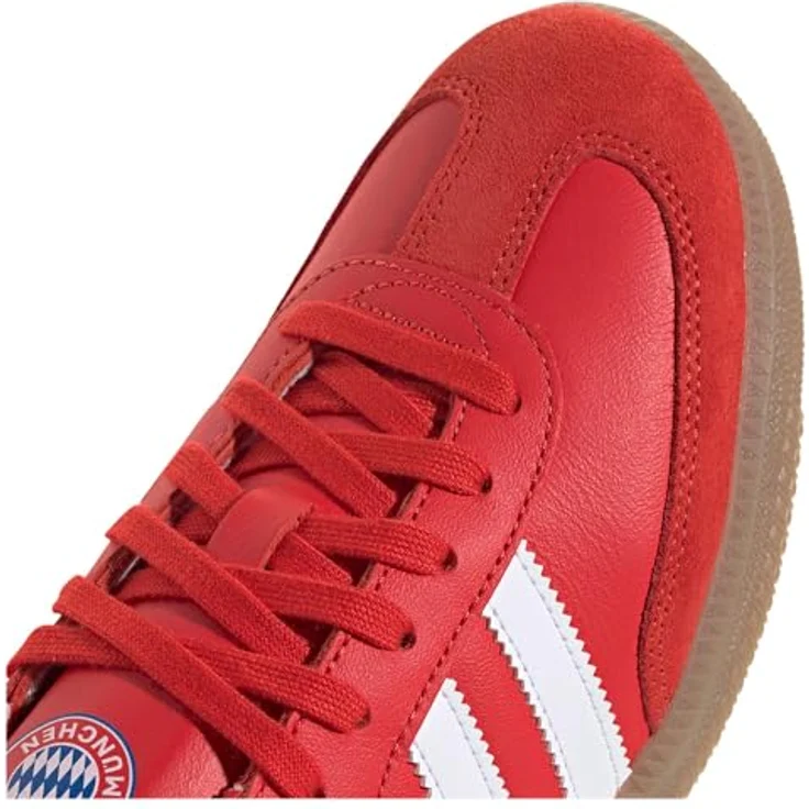 adidas Samba FC Bayern, Laufschuhe aus Leder mit Vereinslogo in Rot und Weiß, EU 46 – Bild 8