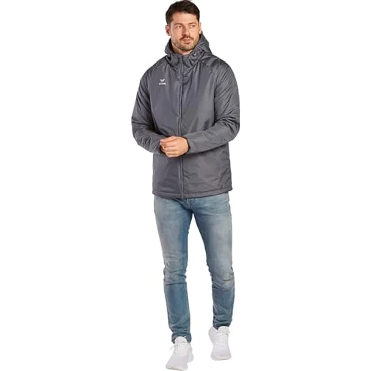 ERIMA Team Stadionjacke Herren - Wasserdichtes Obermaterial, 1.500 mm Wassersäule, slate grey – Bild 2