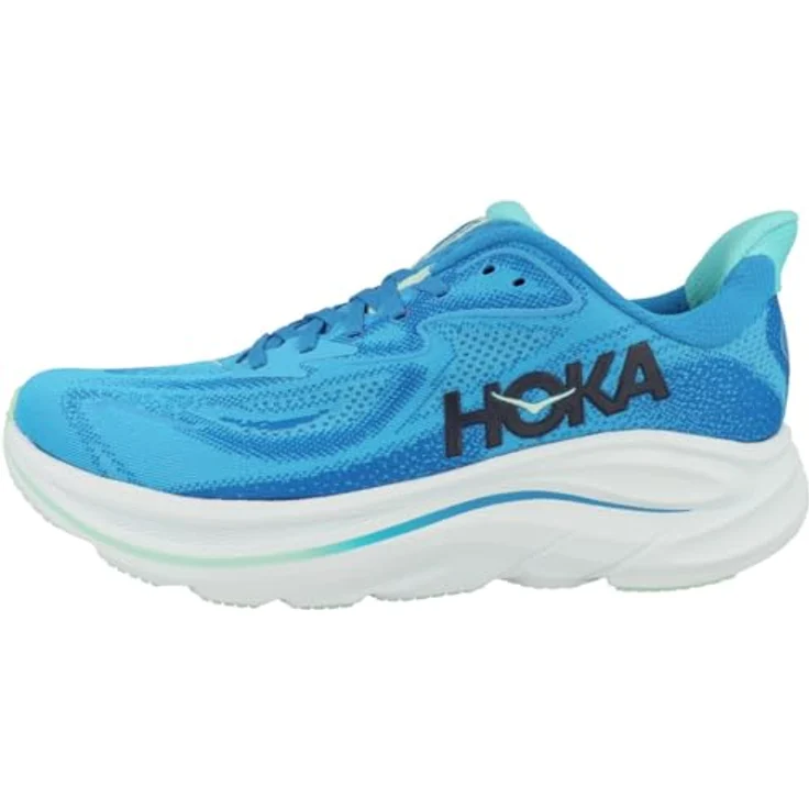 Hoka Clifton 10, Herren Laufschuhe, optimaler Dämpfungseffekt, atmungsaktives Obermaterial, Größe 44 2/3, Blau – Bild 1